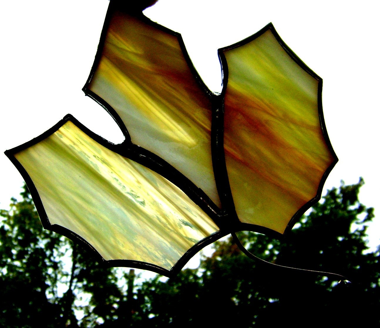 Handmade Stained Glass Maple Leaf Art Glass leaf Autumn Etsy