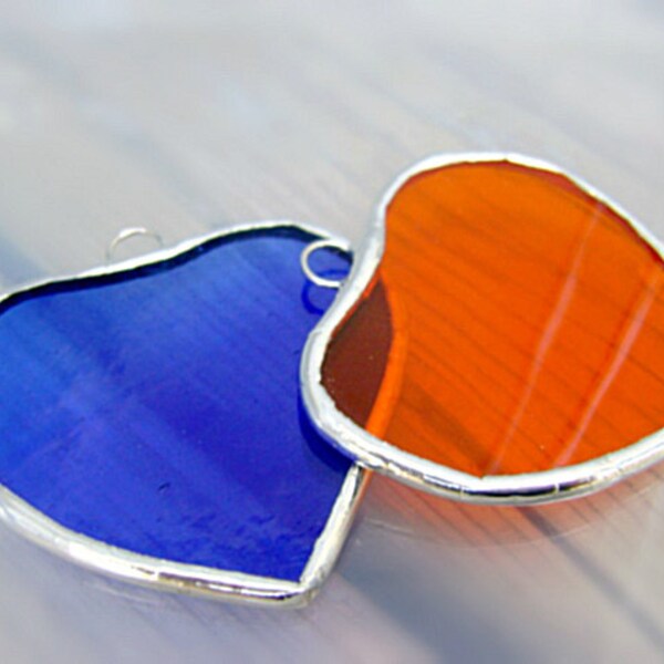 Hearts Stained Glass Twins Suncatchers Sisters Weddings Brides Mothers Day Valentines Favors I Love You