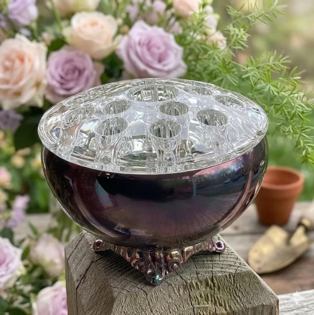 Vintage Flower Frog Bowl Wm A Rogers Silver Plated Flower Display
