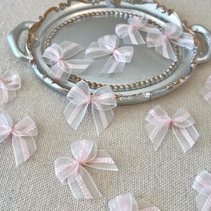MiniBow Mesh Lace DIY Handmade Craft Supplies Doll Dress Embellishments Dress Decor Card Making Sweet Mini Bows Ribbon 0.91"/2.3CM 10 PCS