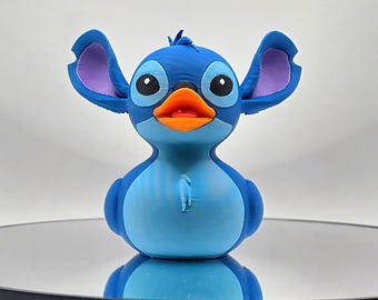 Blue Space Stitch-Inspired Collectible Alien Mischief Duck