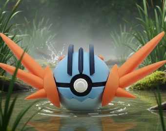 3D Printed Heavy Striker Creature Ball Display – Power Aquatic Inspired Collector Sphere