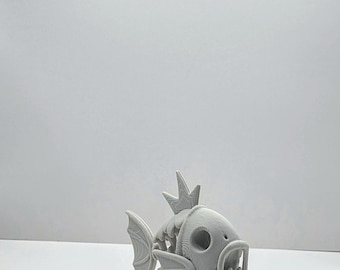 Skeletal Fish King-Inspired Figure – Bone-Style Collectible