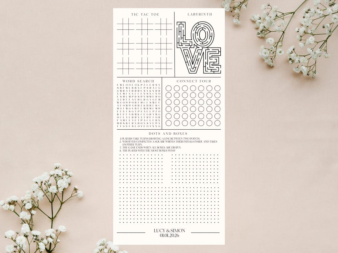 Word Riddles Wedding Editable Wedding Riddle Game: Fun Printable Activities (canva Template ...