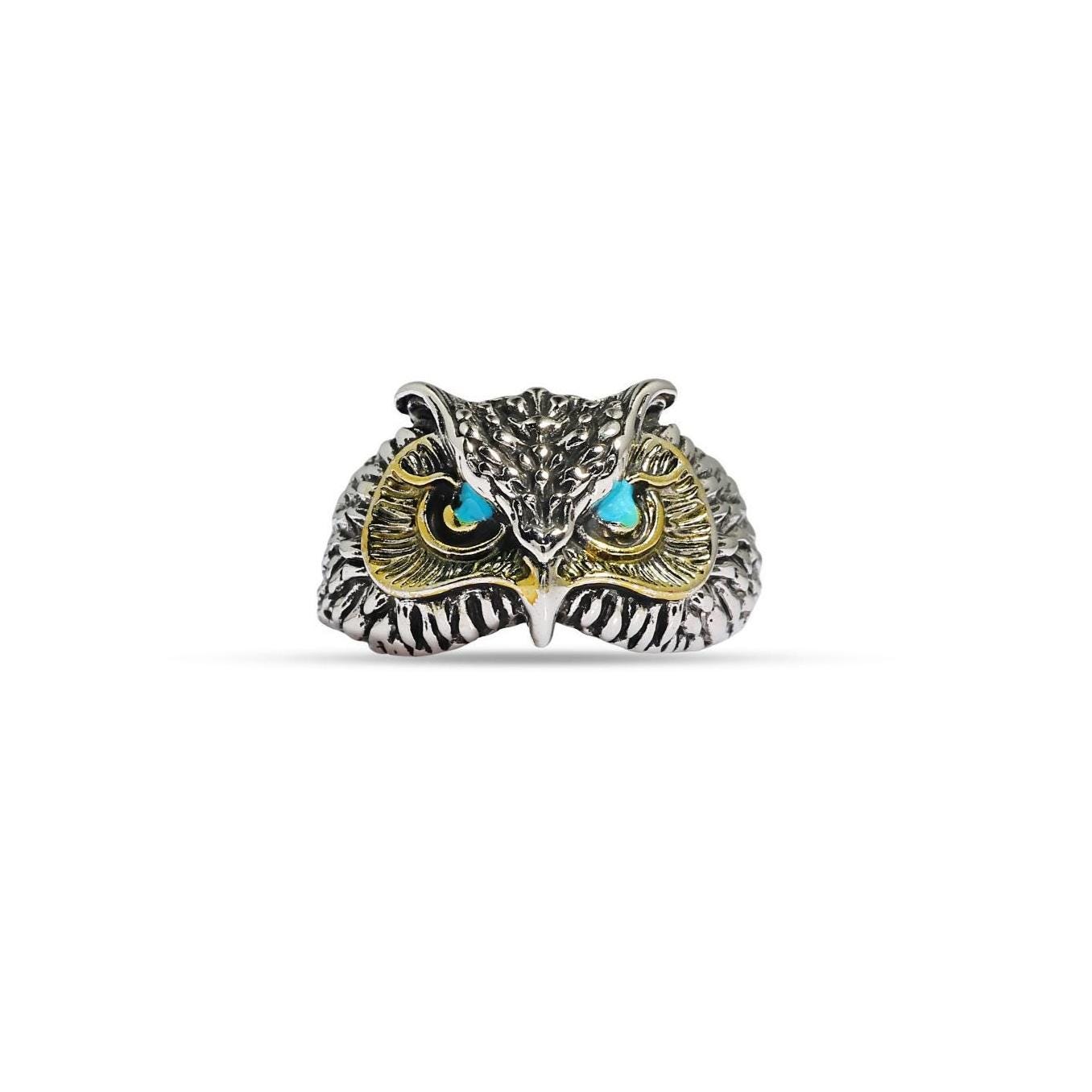 Gothic Owl Adjustable Finger Ring. Handcrafted Witchy Jewelry for Halloween, Unique Bird Jewelry, Un