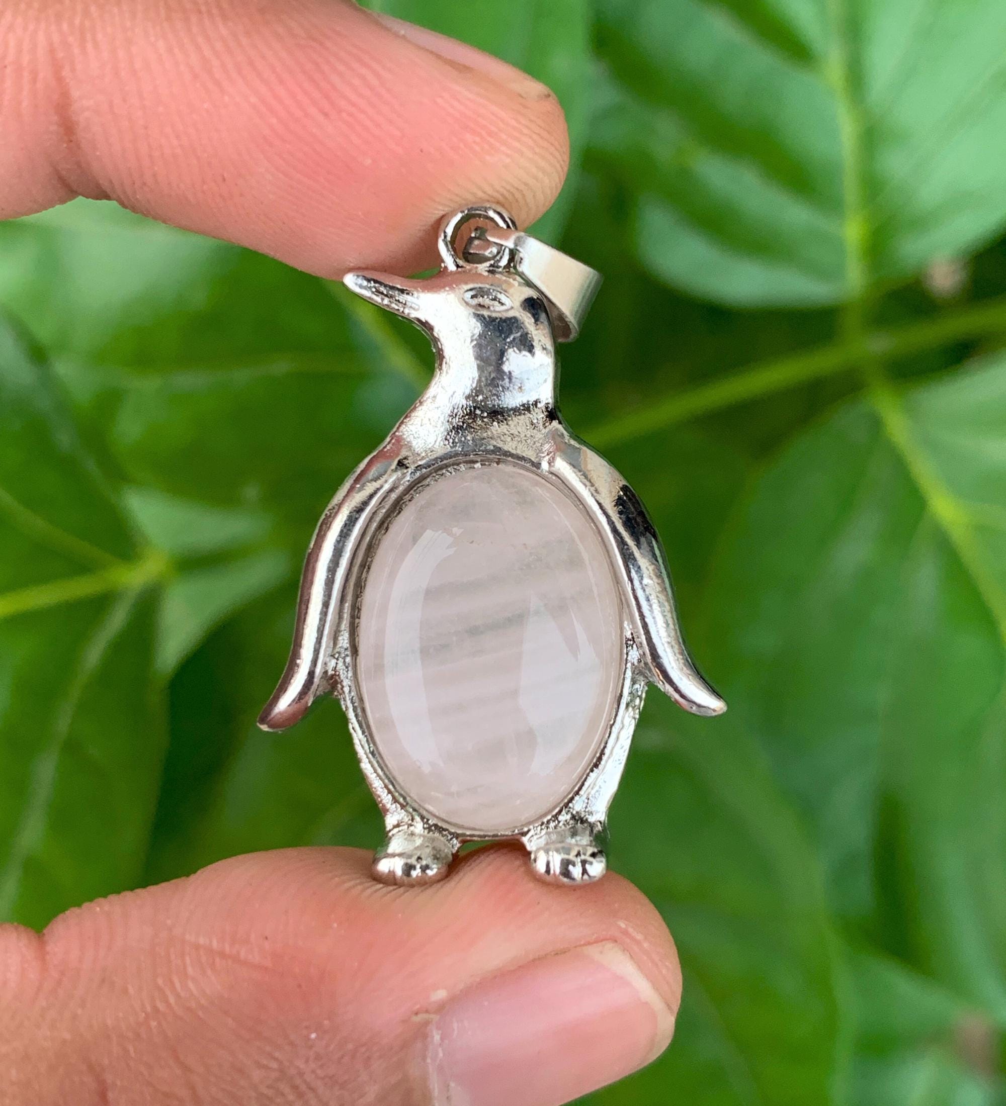 Rose Quartz Penguin - Etsy