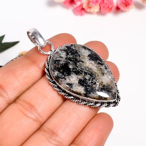 Jasper Gemstone Pendant, Teardrop Shape Necklace Pendant, Natural Jasper Stone Pendant, Boho Gemstone Gift, Necklace Gift for Her