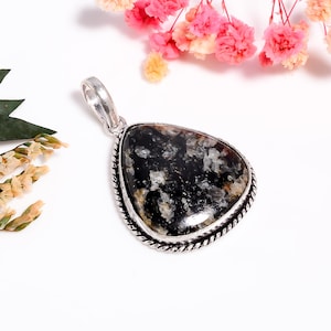 Pear Shape 925 Silver Jasper Gemstone Pendant, Handmade Jewelry Gift for Someone Special, Natural Jasper Crystal Necklace, Boho Necklace