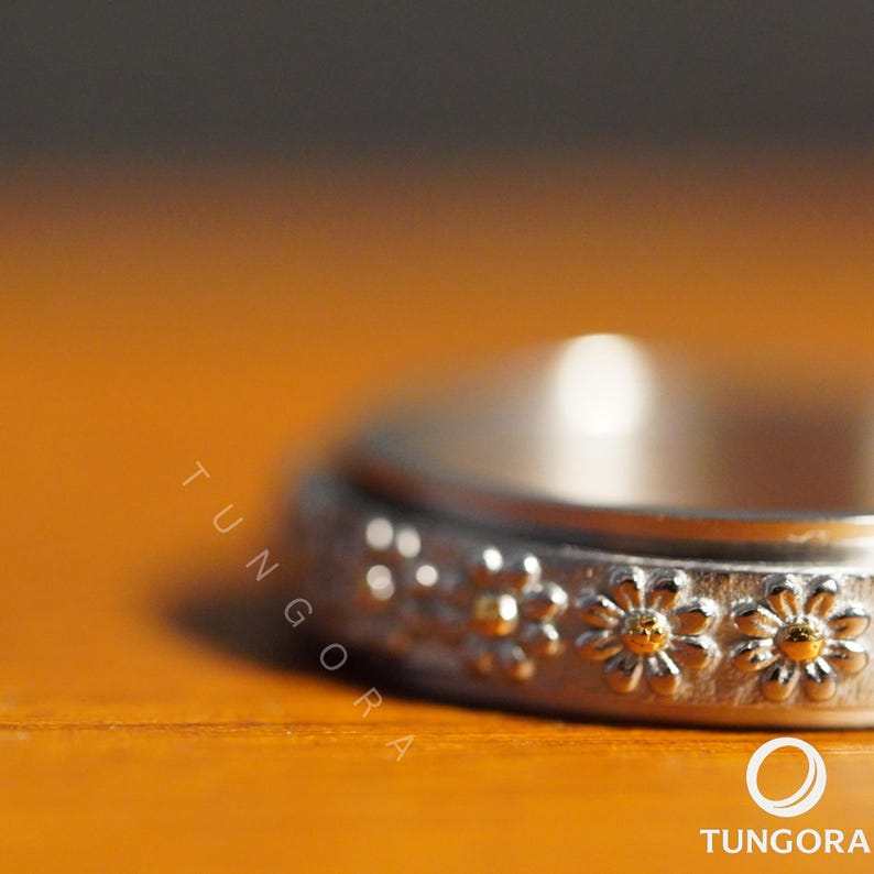 Daisy Flower Spinner Ring – Women’s Fidget Ring With Floral Design ...