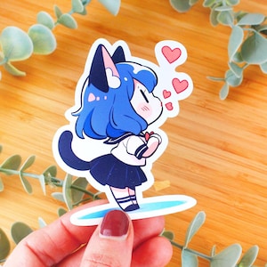 Sticker kawaii Fille-Chat | Sticker à offrir, sticker bouteille d’eau, sticker smartphone, sticker journal, sticker kindle