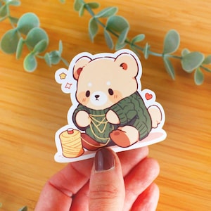 Sticker Petit ours au pull | Sticker tricot sticker gourde, sticker smartphone, sticker kawaii, sticker kindle