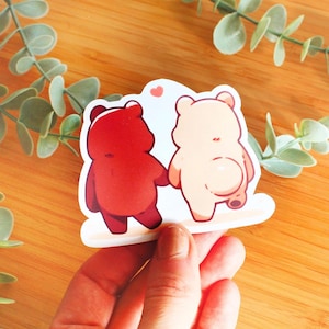 Sticker kawaii Oursons amoureux | Sticker à offrir, sticker Saint-Valentin, sticker smartphone, sticker journal, sticker kindle