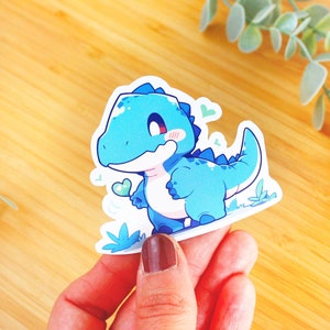 Sticker T-rex kawaii | Sticker dinosaure, sticker gourde, sticker kawaii, sticker kindle, autocollant animaux