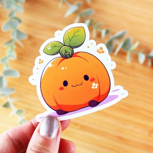 Sticker kawaii adorable citrouille | Sticker à offrir, sticker bouteille d’eau, sticker smartphone, sticker journal, sticker kindle