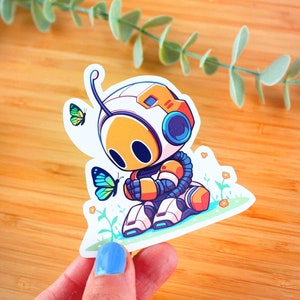 Adesivo kawaii Robot con farfalle | Adesivo robot, adesivo natura, adesivo kindle, adesivo diario, adesivo impermeabile