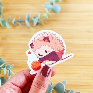 Sticker hérisson et tricot | Sticker à offrir, sticker bouteille d’eau, sticker smartphone, sticker journal, sticker waterproof