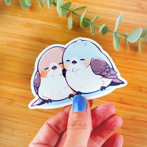 Adesivo Uccelli innamorati | Adesivo da offrire, adesivo zucca, adesivo kawaii, adesivo kindle, adesivo animale