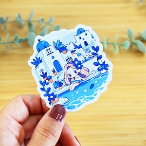 Sticker kawaii Grèce | Sticker à offrir, sticker de bouteille d’eau, sticker pour téléphone, sticker de journal, sticker kindle