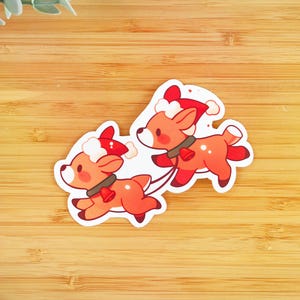 Sticker Rennes de Noël | Sticker à offrir, sticker bouteille d’eau, sticker smartphone, sticker journal, sticker kindle, sticker kawaii