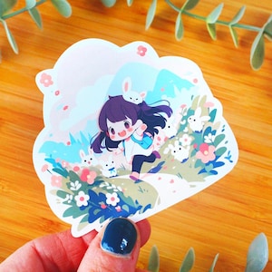 Adesivo kawaii Lunga vita alla primavera | Adesivo da offrire, adesivo per bottiglia d'acqua, adesivo per smartphone, adesivo per diario, adesivo per Kindle