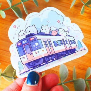 Sticker kawaii Petits voyageurs | Sticker train, sticker bouteille d’eau, sticker smartphone, sticker journal, sticker kindle