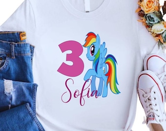 Girls Pony Birthday Shirt | Custom Age Party Tee