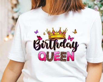 Birthday Queen T-Shirt, Crown Tee, Woman's Birthday Party
