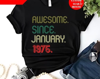 50th Birthday Shirt, Since 1975, Custom Year