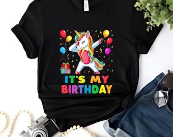 Dabbing Unicorn Birthday Shirt Girl, It's My Birthday Dabbing Party Tee, Funny Unicorn Bday Gift,Unicorn Birthday Girl Shirt,Girls Unicorn