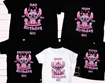 Stitch Birthday Girl T-Shirt, Disney Birthday Boy Shirt, Lilo and Stitch Party Shirt, Kids Custom Stitch Shirt,Stitch Personalized Shirt