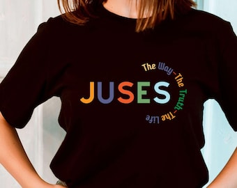Retro Jesus Graphic T-Shirt, Christian Women's Apparel