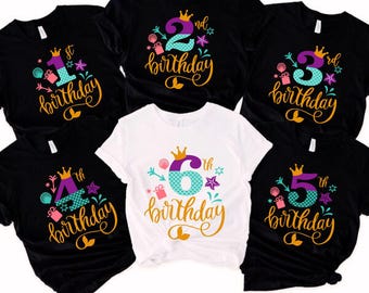 Mermaid Birthday Girl T-Shirt, Custom Party Tee
