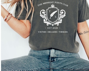Midnight Poets Club Shirt, Writer Themed Tee, Literature Lover Apparel