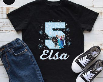 Princess Elsa Birthday Girl Shirt, Disneyland Family Matching Birthday Tee, Disney Frozen Birthday Girl Trip T-Shirt, Birthday Mom Dad Shirt