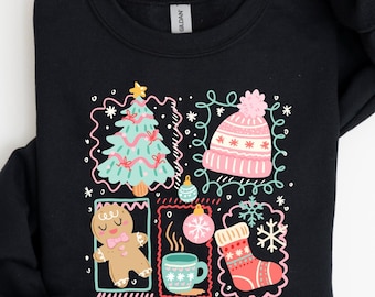 Cute  Gingerbread Christmas Tree Hoodie & Sweatshirt, Holiday Pullover, Cozy Winter Outfit, Family Xmas Party Gift