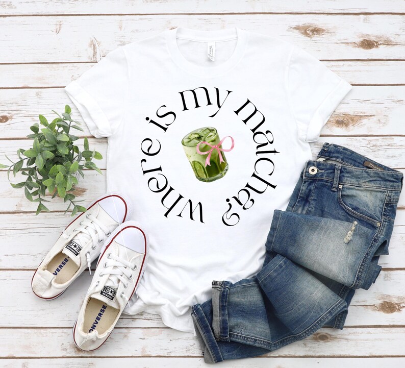 Where Is My Matcha Shirt, Clean Girl Aesthetic Tee, Coquette Matcha Latte Sweatshirt, Trendy Matcha Lover Hoodie image 2