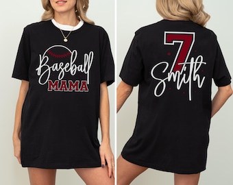 Custom Baseball Mom Shirt – Personalized Senior Baseball Mama Tee