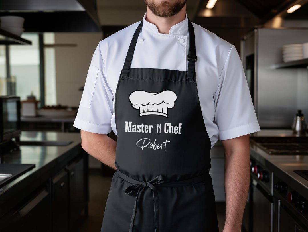 Master Chef Personalized Cooking Apron, Custom Kitchen Apron, Gift for ...