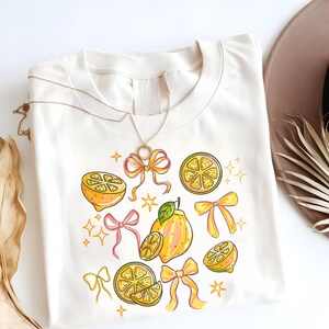 Coquette Lemon Shirt, Aesthetic Summer Tee, Cute Fruit Tee, Y2K Graphic Shirt, Soft Girl Lemon Shirt