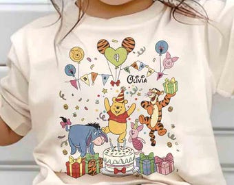 Personalized Disney Winnie The Pooh Birthday Shirts, Disney Birthday Girl Shirt, Pooh Birthday Kids Shirt, Disney Birthday Squad Shirt