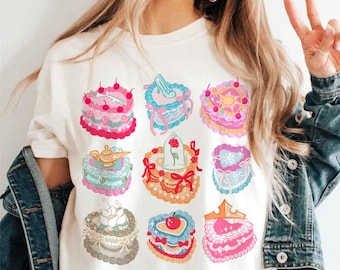Coquette Bows Watercolor Disney Princess Cake T-Shirt, Disney cherries cake tee, Magic Kingdom, Disney Princess Shirt, Disney Girl Trip Tee