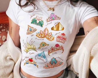 Disney Princess Baby Tee Crop Top Shirt, Disneyland Princess Baby Tee , Disney Girl Trip Baby Tee, Disney Group Shirt, Disney Tee