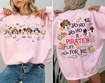 Two-sides Vintage Mickey and Friends Signatures Pirates Shirt, Disney Pirates Group Shirt, Disney Pirate's Life 2026 Shirt Disney Family Tee