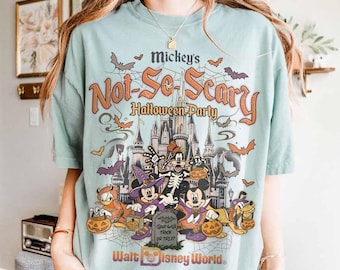 Vintage Mickey And Friends Halloween Comfort Color Shirt, Mickey's Not So Scary Party Shirt, Halloween 2026 Shirt, Disney Halloween Shirt