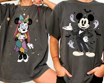 Comfort Colors Disney Halloween Shirt, Mickey and Minnie Shirt, Jack and Sally Shirt, Spooky Season Shirt, Pumpkin T-Shirt