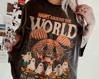 Vintage Mickey & Minnie Skeleton Nightmare On Main Street Comfort Colors Shirts, Mickey Skeleton Shirts, Disney Trip Halloween 2026 Shirts