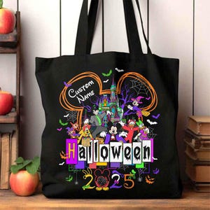 Personalized Mickey and Friends Disney Halloween Tote Bag, Mickey's Not So Scary Halloween Party 2025 Tote Bag ,Disneyland Shoulder Bag