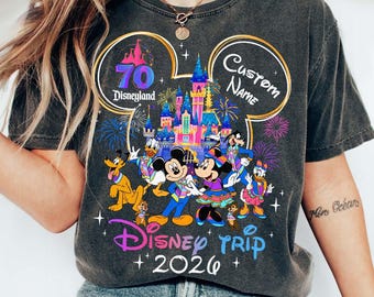 Personalized Retro Disneyland 70th anniversary 1955-2025 shirt, 70 years of magic shirt, Disneyland family vacation 2026 shirt, Disney Trip