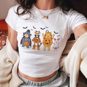 Vintage Winnie The Pooh Halloween Baby Tee Crop Top, Pooh & Co Est 1926 Baby Tee, Pooh and Friends Halloween Baby Tee, Pooh Halloween 2025