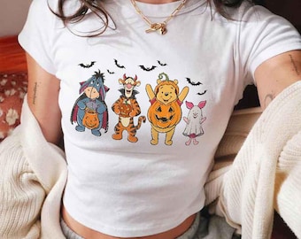 Vintage Winnie The Pooh Halloween Baby Tee Crop Top, Pooh & Co Est 1926 Baby Tee, Pooh and Friends Halloween Baby Tee, Pooh Halloween 2026